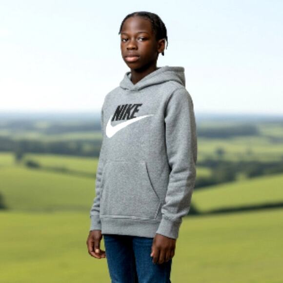 Nike Gray Pullover Hoodie - Boys Size Medium - Pre-owned - Picture 1 of 5